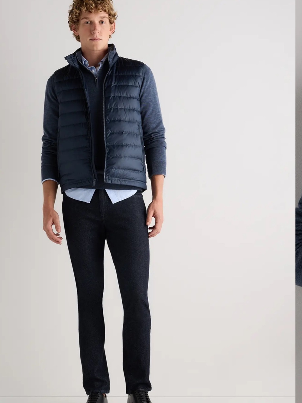 Quince navy packable down puffer vest Large NWT